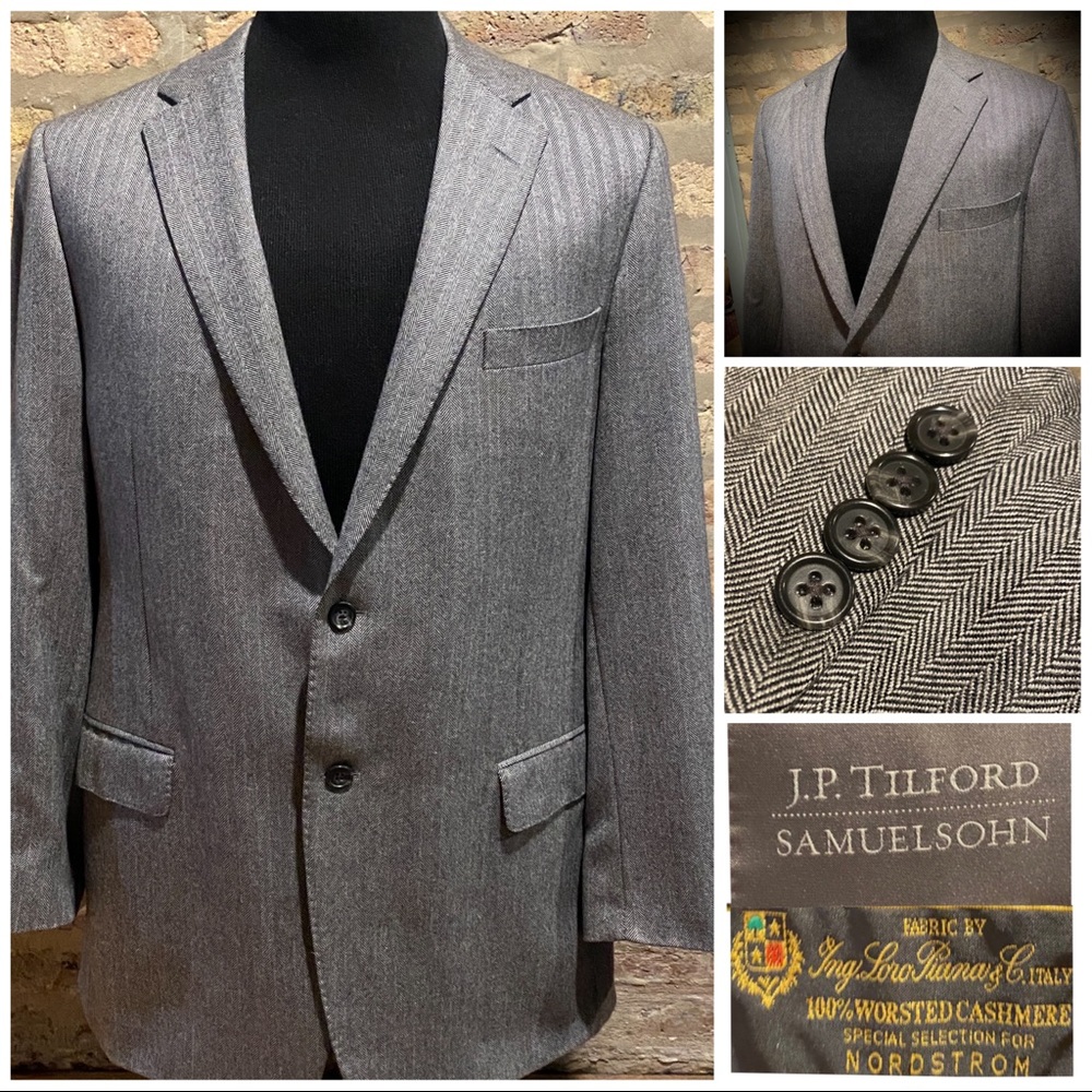 42L JP Tilford x Samuelsohn 100% LORO PIANA WORSTED CASHMERE blazer